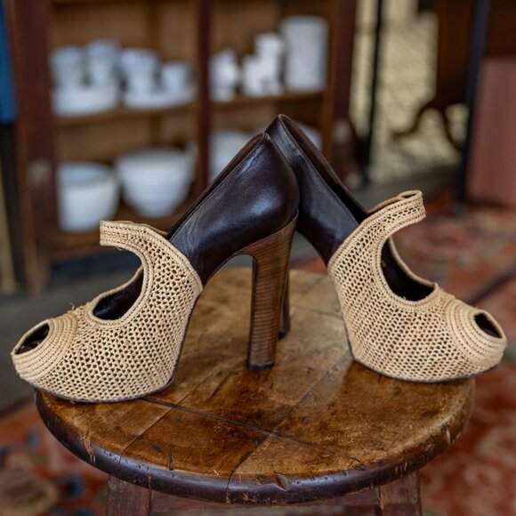 Clergerie Paris Crochet Raffia Mary Jane Heels – Size 39 (US 8.5–9) - Picture 7 of 15